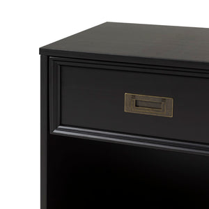 Walker Edison Lacy Transitional/ 18" Solid Wood 1-Drawer Framed Nightstand BR18LACNSBL