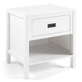 1-Drawer Classic Solid Wood Nightstand - White