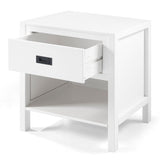 1-Drawer Classic Solid Wood Nightstand - White