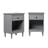 Walker Edison Spencer Modern/Contemporary 1-Drawer Solid Wood Nightstand BR1DNSGY-2PK