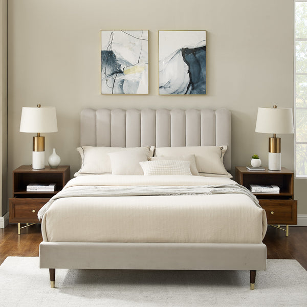 Walker Edison Gwen 1 Drawer Modern Nightstand Set XIIXR BR20GWN1DDW-2PK