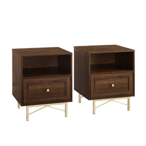 Walker Edison Gwen 1 Drawer Modern Nightstand Set XIIXR BR20GWN1DDW-2PK