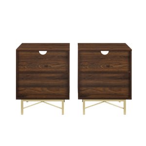 Walker Edison Gwen 1 Drawer Modern Nightstand Set XIIXR BR20GWN1DDW-2PK