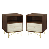 Walker Edison Gwen 1 Drawer Modern Nightstand Set XIIXR BR20GWN1DDWWP-2PK