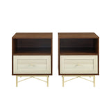 Walker Edison Gwen 1 Drawer Modern Nightstand Set XIIXR BR20GWN1DDWWP-2PK