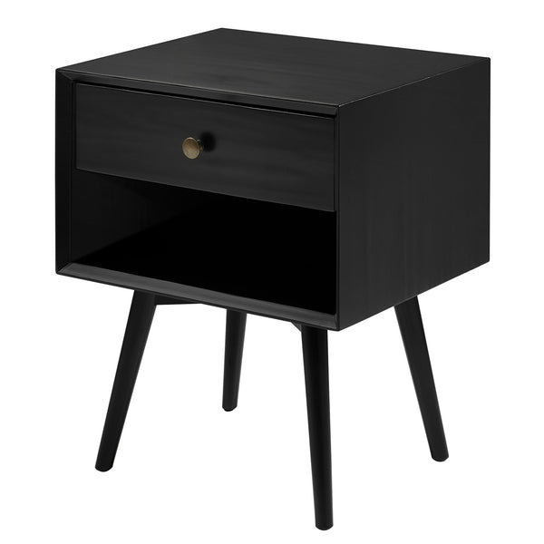 Walker Edison Mid Century Modern 1 Drawer Nightstand XIIXR BR25MC1DBL