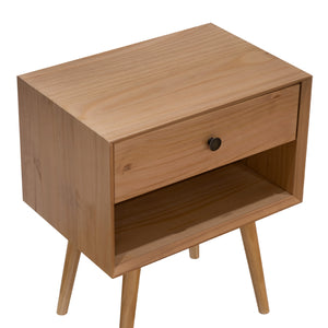 Walker Edison Mid Century Mid-century Modern/Modern 1-Drawer Mid-Century Solid Wood Nightstand BR25MC1DNP