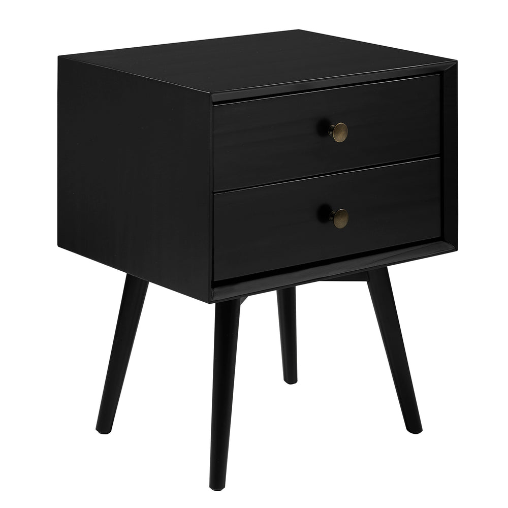 Walker Edison Mid Century Modern 2 Drawer Nightstand XIIXR BR25MC2DBL