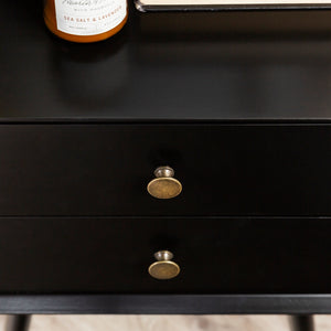 Walker Edison Mid Century Modern 2 Drawer Nightstand XIIXR BR25MC2DBL