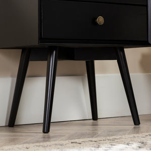 Walker Edison Mid Century Modern 2 Drawer Nightstand XIIXR BR25MC2DBL