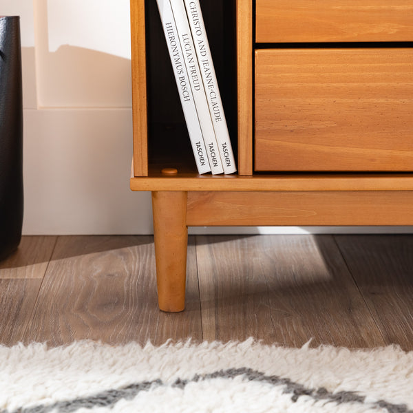 Walker Edison Lee Mid-century Modern/Contemporary 25" Solid Wood 2-Drawer Night Stand with Gallery BR2DRLEENSCA