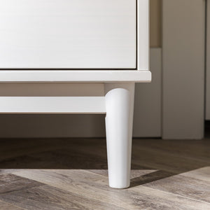 Walker Edison Lee Mid-century Modern/Contemporary 25" Solid Wood 2-Drawer Night Stand with Gallery BR2DRLEENSWH