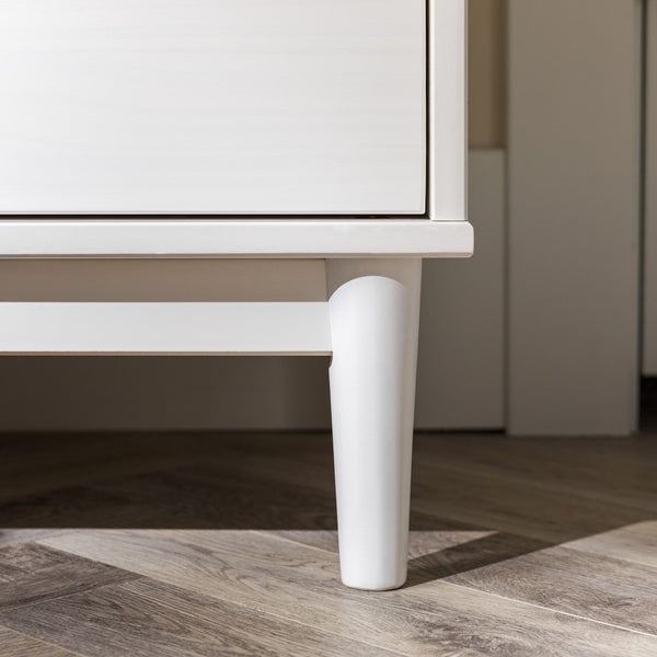 Walker Edison Lee Mid-century Modern/Contemporary 25" Solid Wood 2-Drawer Night Stand with Gallery BR2DRLEENSWH