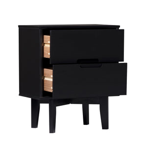 Walker Edison Sloane Transitional/Mid-century Modern 2-Drawer Groove Handle Wood Nightstand BR2DSLNSBL