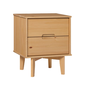 Walker Edison Sloane Transitional/Mid-century Modern 2-Drawer Groove Handle Wood Nightstand BR2DSLNSNP