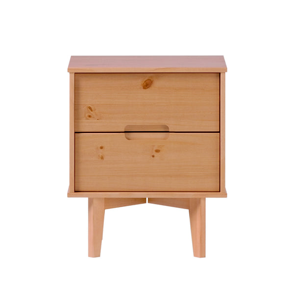 Walker Edison Sloane Transitional/Mid-century Modern 2-Drawer Groove Handle Wood Nightstand BR2DSLNSNP