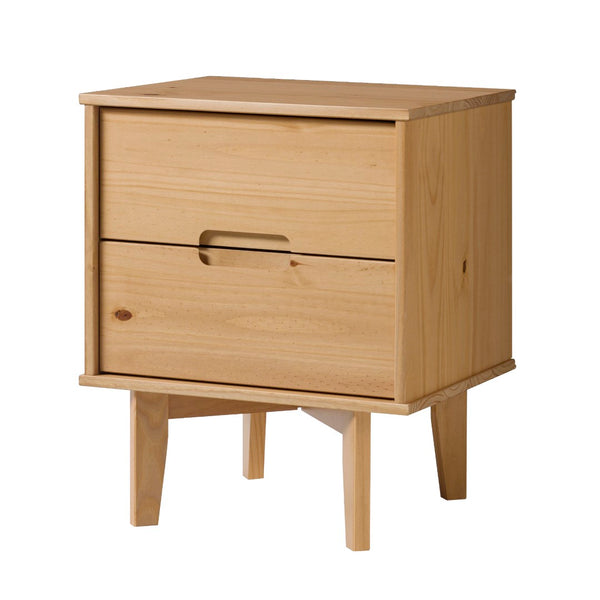 Walker Edison Sloane Transitional/Mid-century Modern 2-Drawer Groove Handle Wood Nightstand BR2DSLNSNP