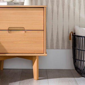 Walker Edison Sloane Transitional/Mid-century Modern 2-Drawer Groove Handle Wood Nightstand BR2DSLNSNP