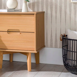 Walker Edison Sloane Transitional/Mid-century Modern 2-Drawer Groove Handle Wood Nightstand BR2DSLNSNP