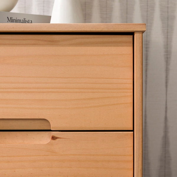 Walker Edison Sloane Transitional/Mid-century Modern 2-Drawer Groove Handle Wood Nightstand BR2DSLNSNP