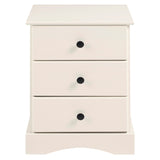 Classic 3 Drawer Solid Wood Top Nightstand – White 