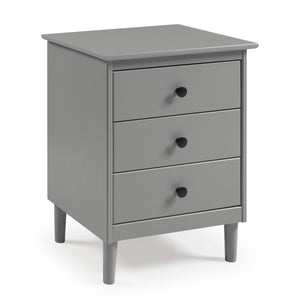 Walker Edison Spencer Modern/Transitional 3-Drawer Solid Wood Nightstand BR3DNSGY