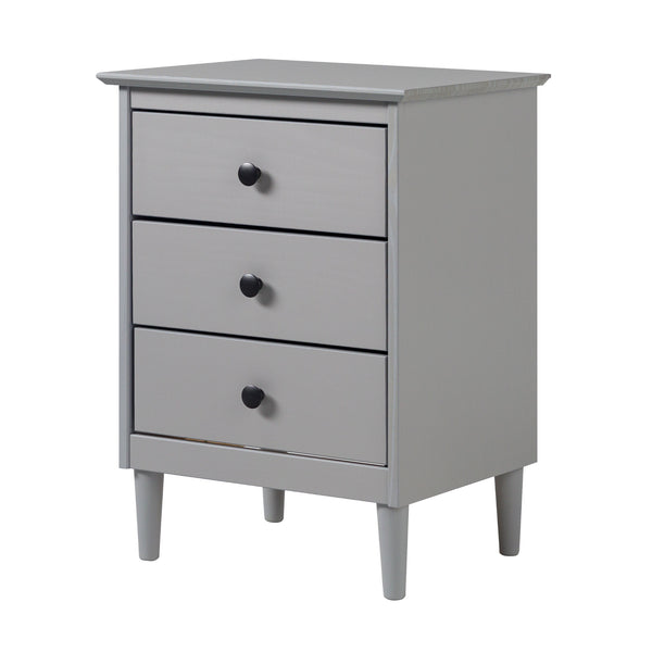 Walker Edison Spencer Modern/Transitional 3-Drawer Solid Wood Nightstand BR3DNSGY