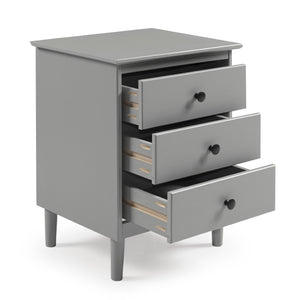 Walker Edison Spencer Modern/Transitional 3-Drawer Solid Wood Nightstand BR3DNSGY