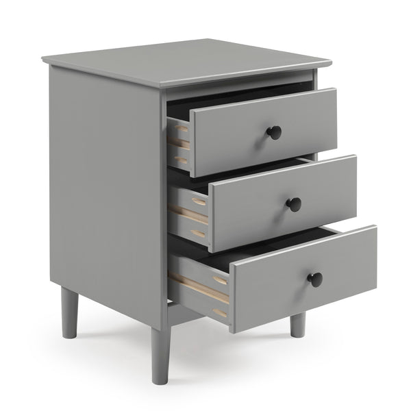 Walker Edison Spencer Modern/Transitional 3-Drawer Solid Wood Nightstand BR3DNSGY