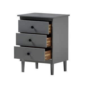 Walker Edison Spencer Modern/Transitional 3-Drawer Solid Wood Nightstand BR3DNSGY