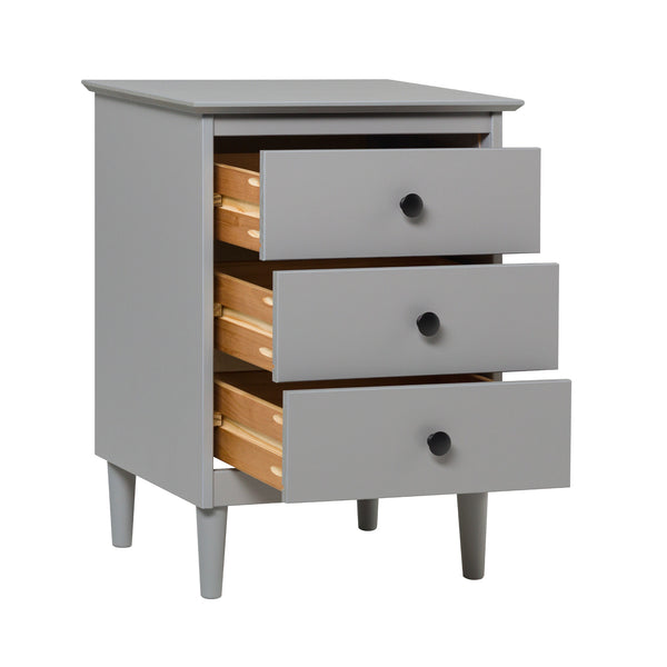 Walker Edison Spencer Modern/Transitional 3-Drawer Solid Wood Nightstand BR3DNSGY