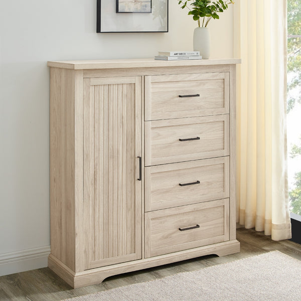Jolene 45" 4 Drawer Grooved Wardrobe - Birch