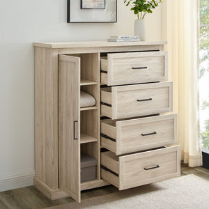 Jolene 45" 4 Drawer Grooved Wardrobe - Birch