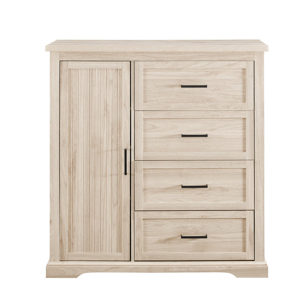Jolene 45" 4 Drawer Grooved Wardrobe - Birch