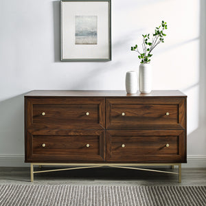 Walker Edison Gwen 56" 4 Drawer Modern Dresser XIIXR BR56GWN4DDW