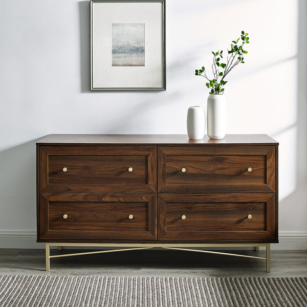 Walker Edison Gwen 56" 4 Drawer Modern Dresser XIIXR BR56GWN4DDW