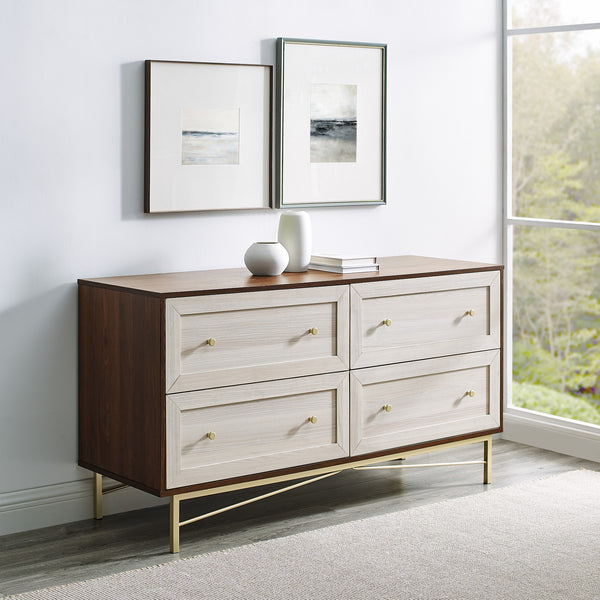 Walker Edison Gwen 56" 4 Drawer Modern Dresser XIIXR BR56GWN4DDW
