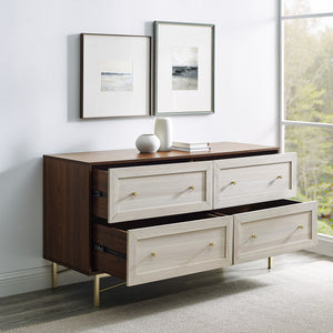 Walker Edison Gwen 56" 4 Drawer Modern Dresser XIIXR BR56GWN4DDW