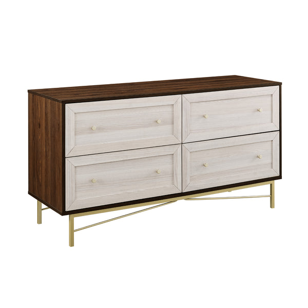 Walker Edison Gwen 56" 4 Drawer Modern Dresser XIIXR BR56GWN4DDW