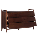 Walker Edison Oswald Modern/Contemporary 58" Modern Angle-Face 6 Drawer Dresser BR58OSW6DWT