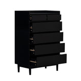 Walker Edison Lee Mid-century Modern/ 30" Solid Wood 6-Drawer Chest with Gallery BR6DRLEEDRBL