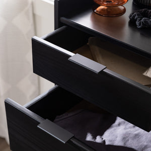 Walker Edison Lee Mid-century Modern/ 30" Solid Wood 6-Drawer Chest with Gallery BR6DRLEEDRBL