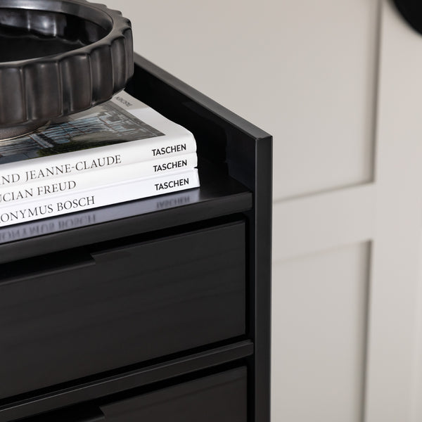 Walker Edison Lee Mid-century Modern/ 30" Solid Wood 6-Drawer Chest with Gallery BR6DRLEEDRBL