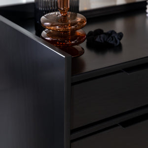 Walker Edison Lee Mid-century Modern/ 30" Solid Wood 6-Drawer Chest with Gallery BR6DRLEEDRBL