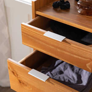 Walker Edison Lee Mid-century Modern/ 30" Solid Wood 6-Drawer Chest with Gallery BR6DRLEEDRCA