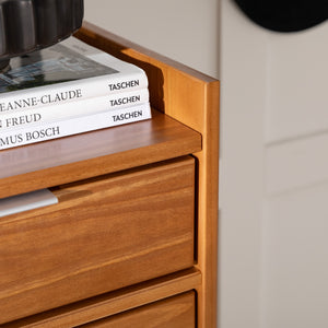 Walker Edison Lee Mid-century Modern/ 30" Solid Wood 6-Drawer Chest with Gallery BR6DRLEEDRCA