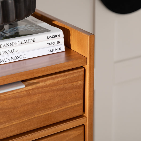 Walker Edison Lee Mid-century Modern/ 30" Solid Wood 6-Drawer Chest with Gallery BR6DRLEEDRCA