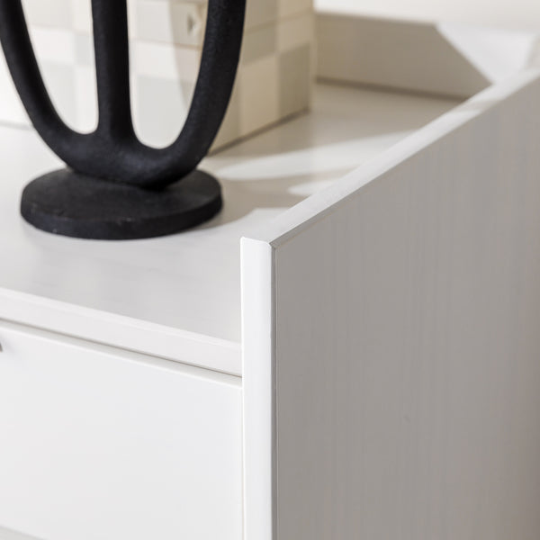 Walker Edison Lee Mid-century Modern/ 30" Solid Wood 6-Drawer Chest with Gallery BR6DRLEEDRWH