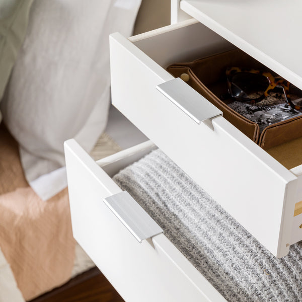 Walker Edison Lee Mid-century Modern/ 30" Solid Wood 6-Drawer Chest with Gallery BR6DRLEEDRWH