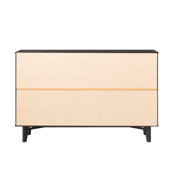 Walker Edison Sloane Transitional/Mid-century Modern 6-Drawer Groove Handle Wood Dresser BR6DSLDRBL